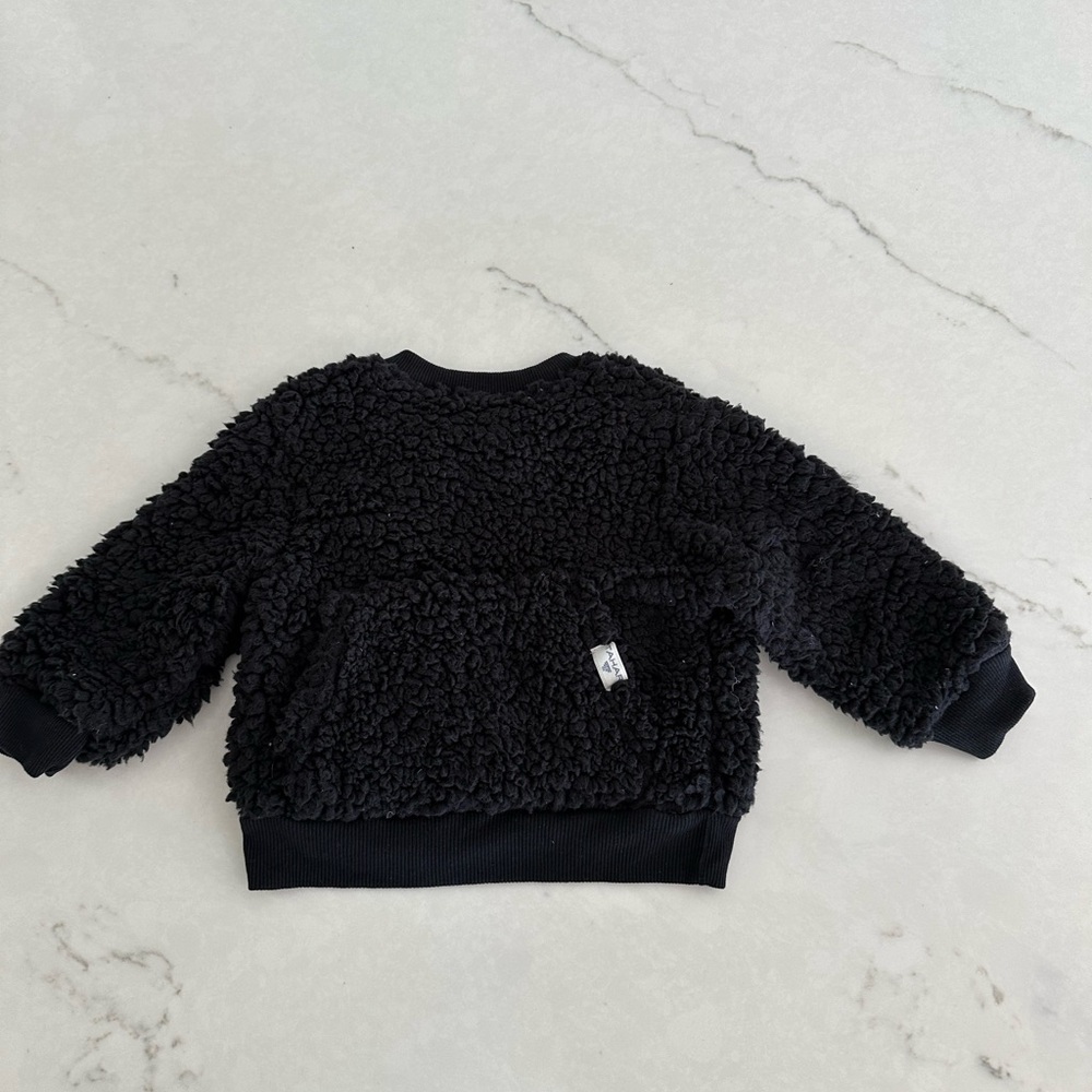 Tahari Black Fuzzy Sweater